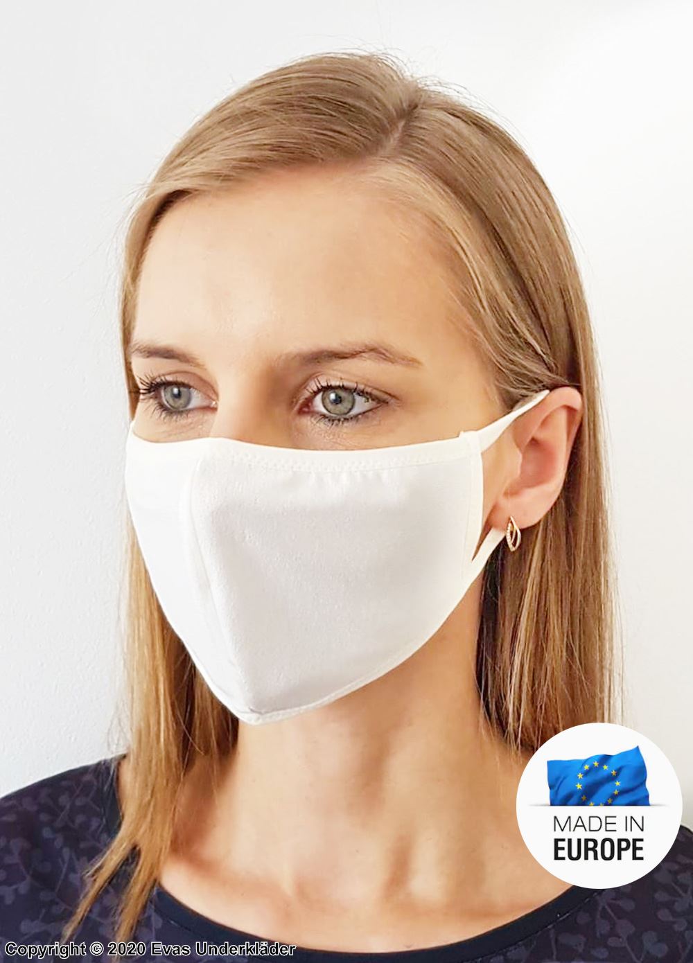 Mundschutzmaske / Mund-Nasen-Schutz, einzelne Schicht, weiße Farbe